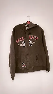 Buy Vintage Disney Mickey Mouse Classic Series Button Up Hooded Jacket Grey Small  • 7.99£