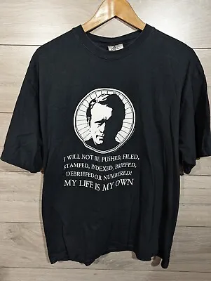 Buy Men's RUSSEL  The Prisoner   Black T-Shirt Size XL  • 24.99£