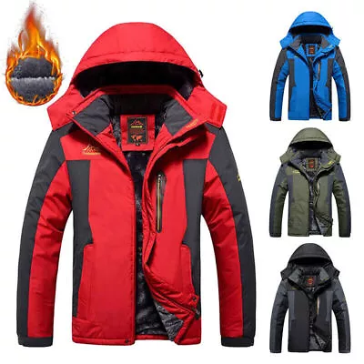Buy Winter Mens Waterproof Fleece Lined Jacket Warm Mountain Jackets Windproof Coats • 19.19£