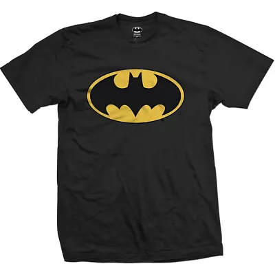 Buy Batman Mens Black Short Sleeve T-Shirt Classic Logo DC Comics Superhero Movie Sm • 9.95£