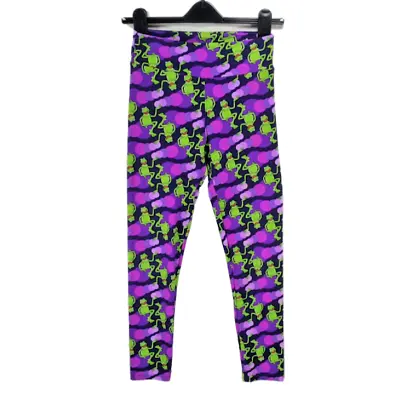 Buy Lularoe OS 24 X 26 Leggings Kermit The Frog Sesame Street In Purple Black Green • 17.32£