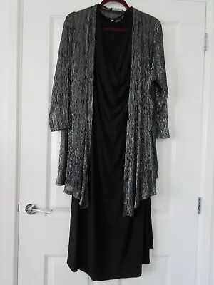 Buy 2 In 1 Black Dress And Silver Jacket Size 24 BM Collection • 35£
