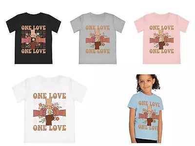 Buy One Love T Shirt Tee  Kid Graphic Bob Marley Inspired Unisex Girl Boy All Sizes • 11.99£
