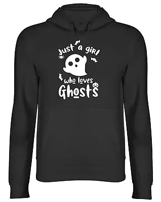Buy Girl Who Loves Ghosts Hoodie Mens Womens Frightful Spook Boo Top Gift • 17.99£