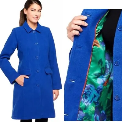 Buy Isaac Mizrahi Live! Small Blue Pea Coat 4 S Winter Jacket Long Peacoat NWOT New • 62.72£