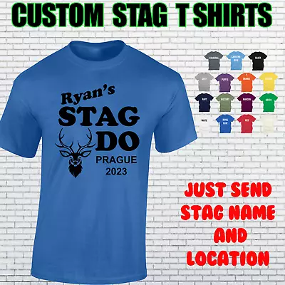 Buy Stag Party Tops T Shirts Funny Stag Do Design T-shirt Personalised Mens Unisex • 8.99£