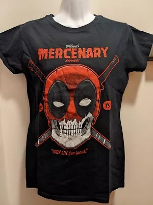 Buy Deadpool Mercenary Women's Large Black Short Sleeved T Shirt • 4.82£
