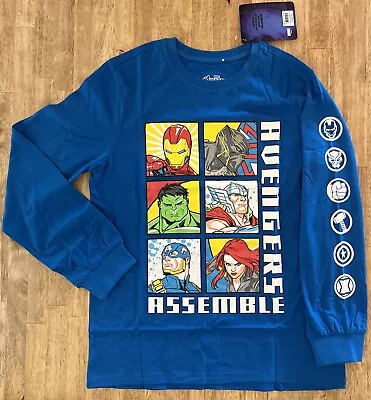 Buy Marvel Avengers Assemble Boys Long Sleeve T Shirt Blue Size 14/16 • 7.87£