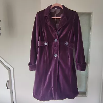 Buy Boden Purple Velvet Coat Size 10 Stunning Smart Hippy Goth Jacket Classic Soft • 40£