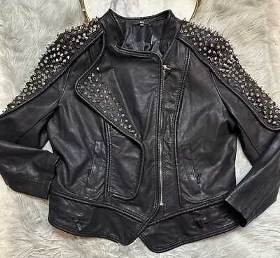 Buy Honey Pot Women’s Steampunk Goth Jacket Faux Leather Size 4XL NWT Spikes Zip • 49.61£