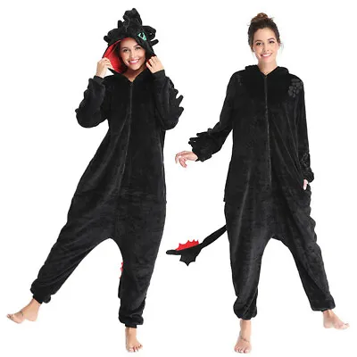 Buy How To Train Your Dragon Bathrobe Pajamas Cosplay Toothless Kigurumi Nightgown • 10.79£