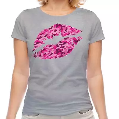 Buy Pink Camo Kiss Ladies T-shirt Tee Top Gift Camo Kiss • 9.95£