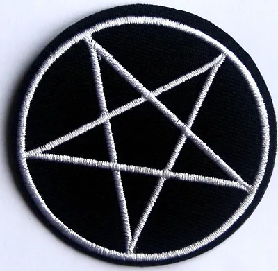 Buy Pentagram Star Patch Halloween Embroidered Iron Sew On  Heavy Metal Goth Biker • 2.99£