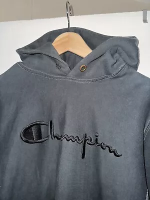 Buy Champion Reverse Weave Hoodie - DYED BLACK - XL • 14.99£
