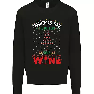 Buy Christmas Better With Wine Funny Alcohol Mens Sweatshirt Jumper • 20.99£