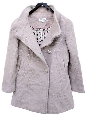 Buy Edeta Light Pink Wool Pea Coat Womens Size 36 Jacket Overcoat • 19.29£