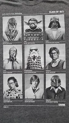 Buy STAR WARS Chunk T Shirt Mens Small Grey Class Of 1977 Short Sleeve Crew Neck • 8£