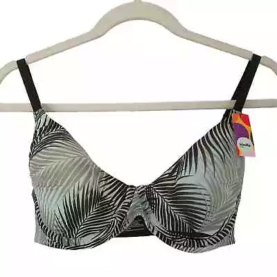 Buy Kindly Yours Full Coverage T-Shirt Bra Underwire Green Leaf Print 34D NWT • 11.54£