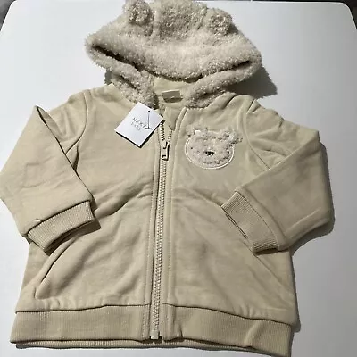 Buy New Next Baby Neutral Beige Bear Hooded Jacket 9-12 Months • 16£
