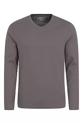 Buy Mountain Warehouse Eden Mens T-Shirt Casual Long Sleeve Top V-Neck Organic Tee • 15.99£