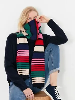 Buy Joules Womens Zelda Scarf - Navy Stripe - New With Tags • 18.85£