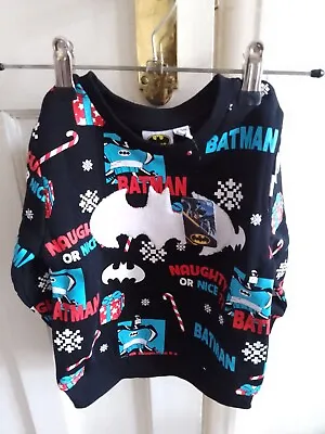 Buy DC Batman Baby Boy 18-24 Months Black Christmas Jumper • 7£