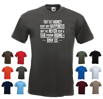 Buy 'BMW GS' - 'They Say Money Can't Buy Happiness...' Men's Funny Motorbike T-shirt • 11.69£