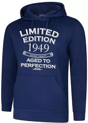 Buy 75th Birthday Gift Present Limited Edition 1949 Aged To Mens Womens Hoody Hoodie • 18.99£