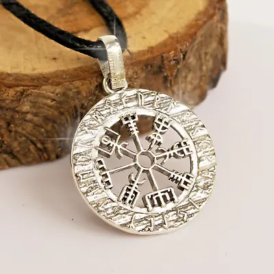 Buy Compass Vegvisir Pendant Necklace Sterling Silver 925 Viking Norse Jewelry Men • 54.56£