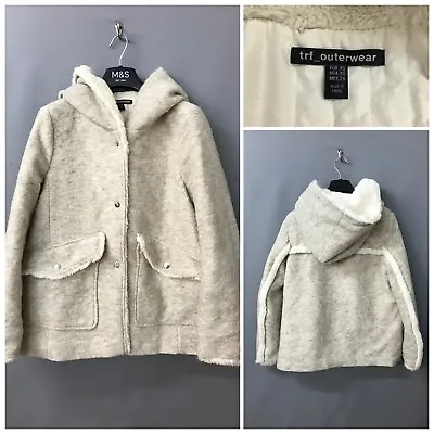 Buy Trf Outerwear Women's Cream Soft Shell Wool Blend Hooded Jacket Coat XS • 10.95£