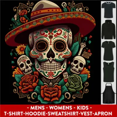 Buy Los Muertos Sugar Skull Day Of The Dead Mens Womens Kids Unisex • 9.99£