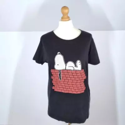 Buy Rodnik X Peanuts Snoopy  T-shirt  Black Top Short Sleeves 100% Cotton Small • 10£