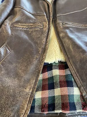 Buy Vintage French Leather Jacket With Sheepskin Liner Circa 1950s • 265£