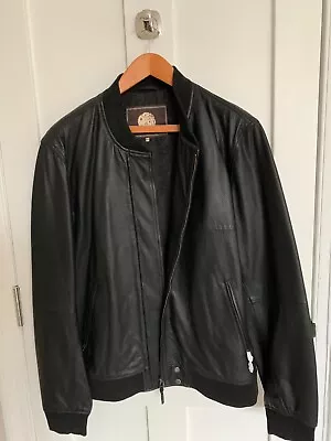Buy Pretty Green Men's Leather Jacket - Black (XXL) UNWORN • 70£