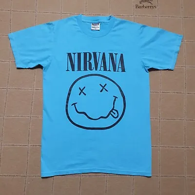 Buy Vintage Y2K Nirvana Smiley Face Logo T-shirt Size M • 19.90£