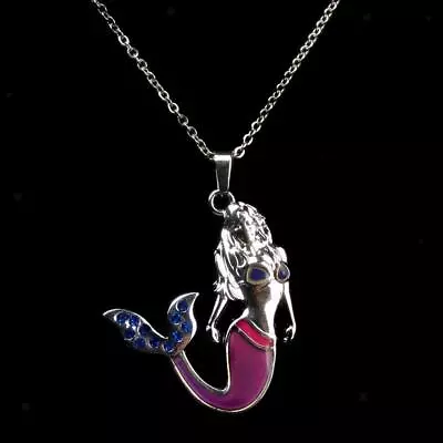 Buy Mermaid Pendant Necklace Mood Necklace Liquid Jewelry • 5.69£