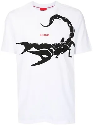 Buy HUGO By Hugo Boss Darpione Short Sleeve T-shirt Scorpion Logo White 100 50498196 • 69£