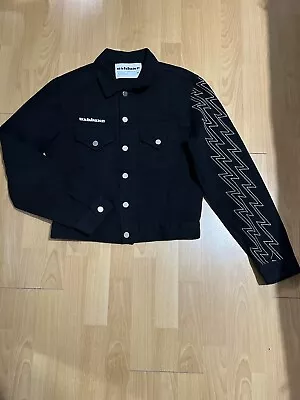 Buy Ashluxe Denim Jacket Size Medium Black 21x23 • 89.99£