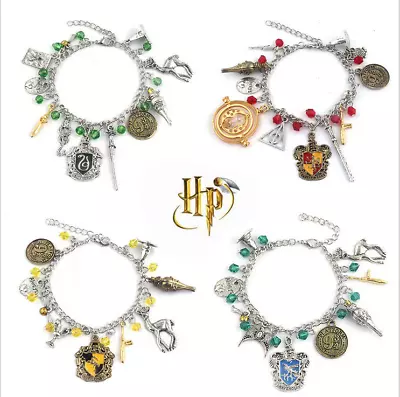 Buy Hp Quidditch Teams Charm Bracelet Slytherin Metal Bracelets Girl Fashion Jewelry • 10.79£