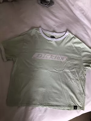 Buy Dickies Cropped T Shirt. Pale Apple Green With White Trim. Medium. • 6£