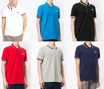 Buy FILA Mens Cotton Short Sleeve Vintage Polo Shirt T Shirt Top Tee S M L XL 2XL • 9.99£