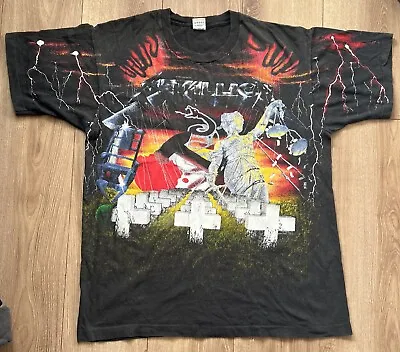 Buy Vintage 1991 Metallica Master Of Puppets All Over Print AOP T-shirt Brockum XL • 270£