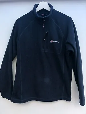 Buy BERGHAUS Blue Quarter Zip Fleece Jacket Coat Front Pocket Size Men's Medium M • 14.99£