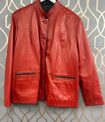 Buy HIJACK LEATHER Ladies Fabulous Vintage Red Leather Jacket - UK 22 - CG S42 • 7.99£