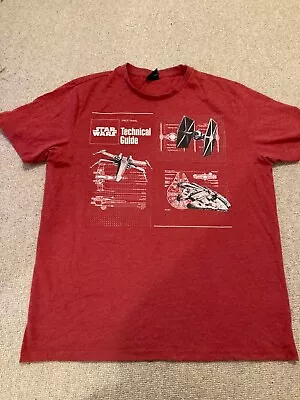 Buy George Star Wars Mens T-shirt Red Size Large Technical Guide • 4£