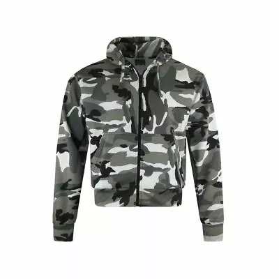 Buy Camo Full Zip Hoodie Hooded Camouflage Jacket Pockets S - 5XL Adults Mens • 23.30£