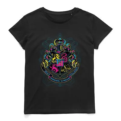 Buy Official Harry Potter Hogwarts Neon Crest Women's T-Shirt • 17.99£
