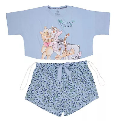 Buy Ladies Character Short Pyjamas Ex Uk Store Disney Crop Top & Shorts Pj Set New • 9.99£