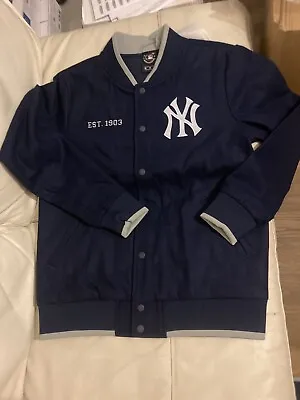 Buy NY Varsity Jacket Grey/navy New York Yankees Letterman Varsity Bomber Jacket • 80£