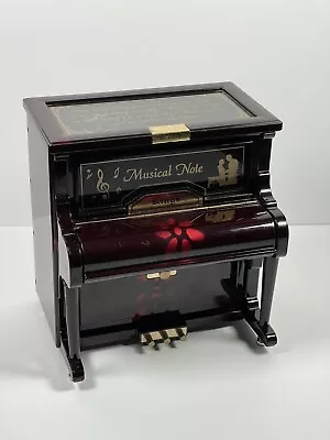 Buy Kings Piano Musical Love Story Jewellery Trinket Box 18.5cm Burgundy Red Floral • 34.99£